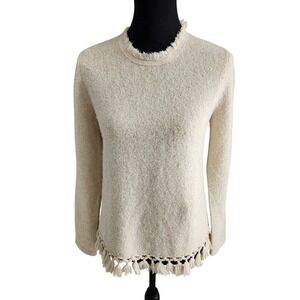 J. McLaughlin Sweater Metallic Detail Knitwear Baby Alpaca Blend Italian s